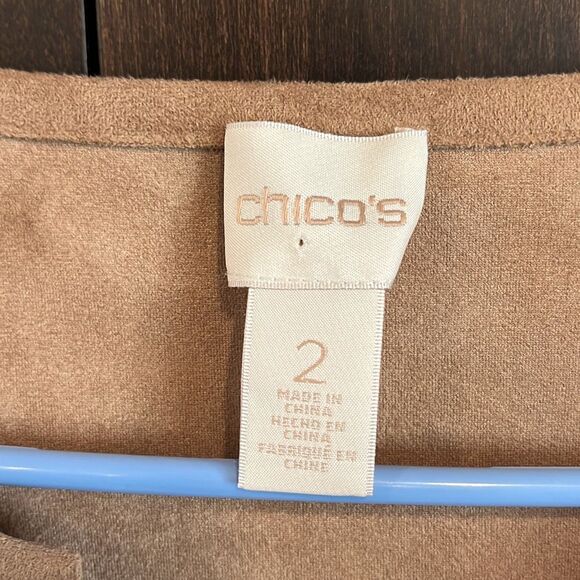 Chico’s Faux-Suede Lace Duster Cardigan Jacket Large - Picture 3 of 7